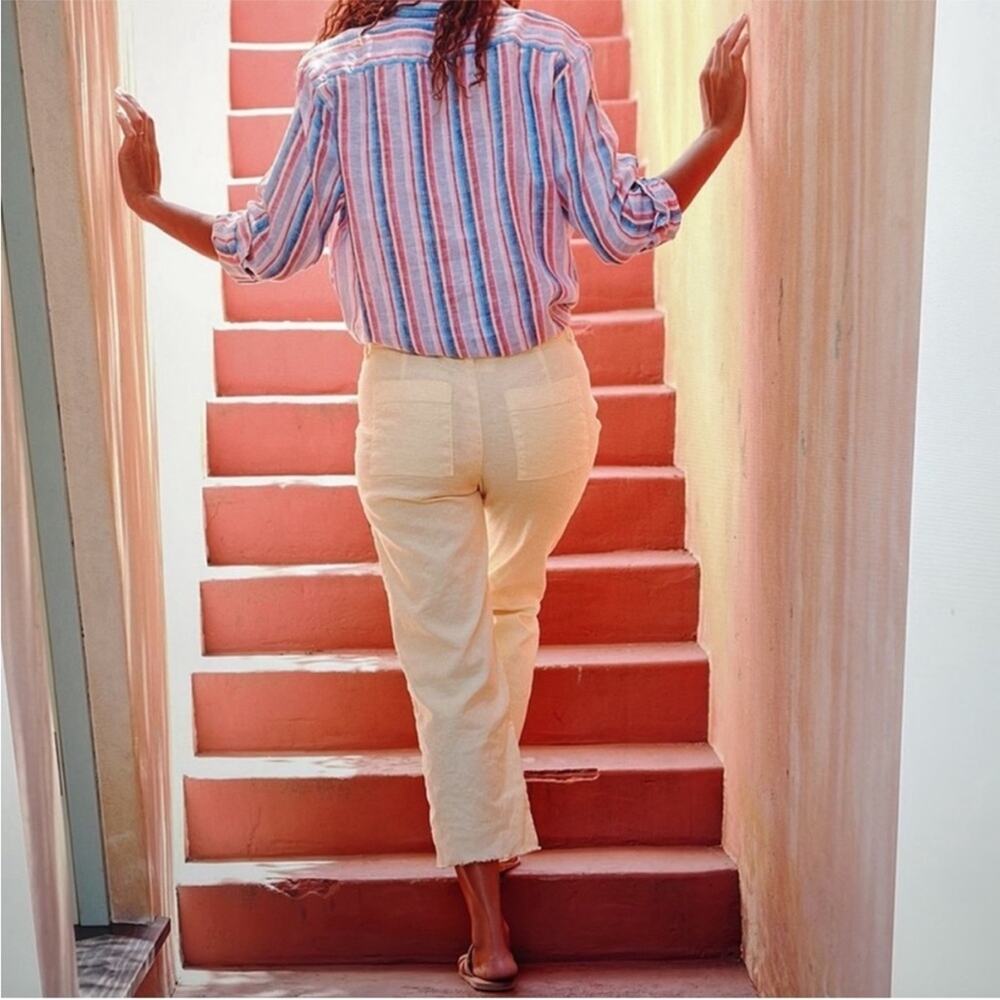 Frank & Eileen Kinsdale Performance Linen Blend Pants in Canary Yellow 2 - Picture 8 of 11